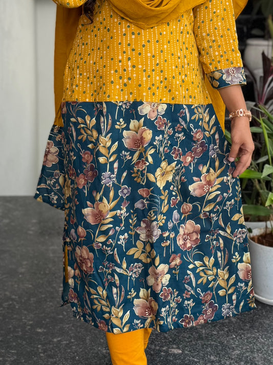 Ajrak & Rayon Printed 2-Piece Kurti Set