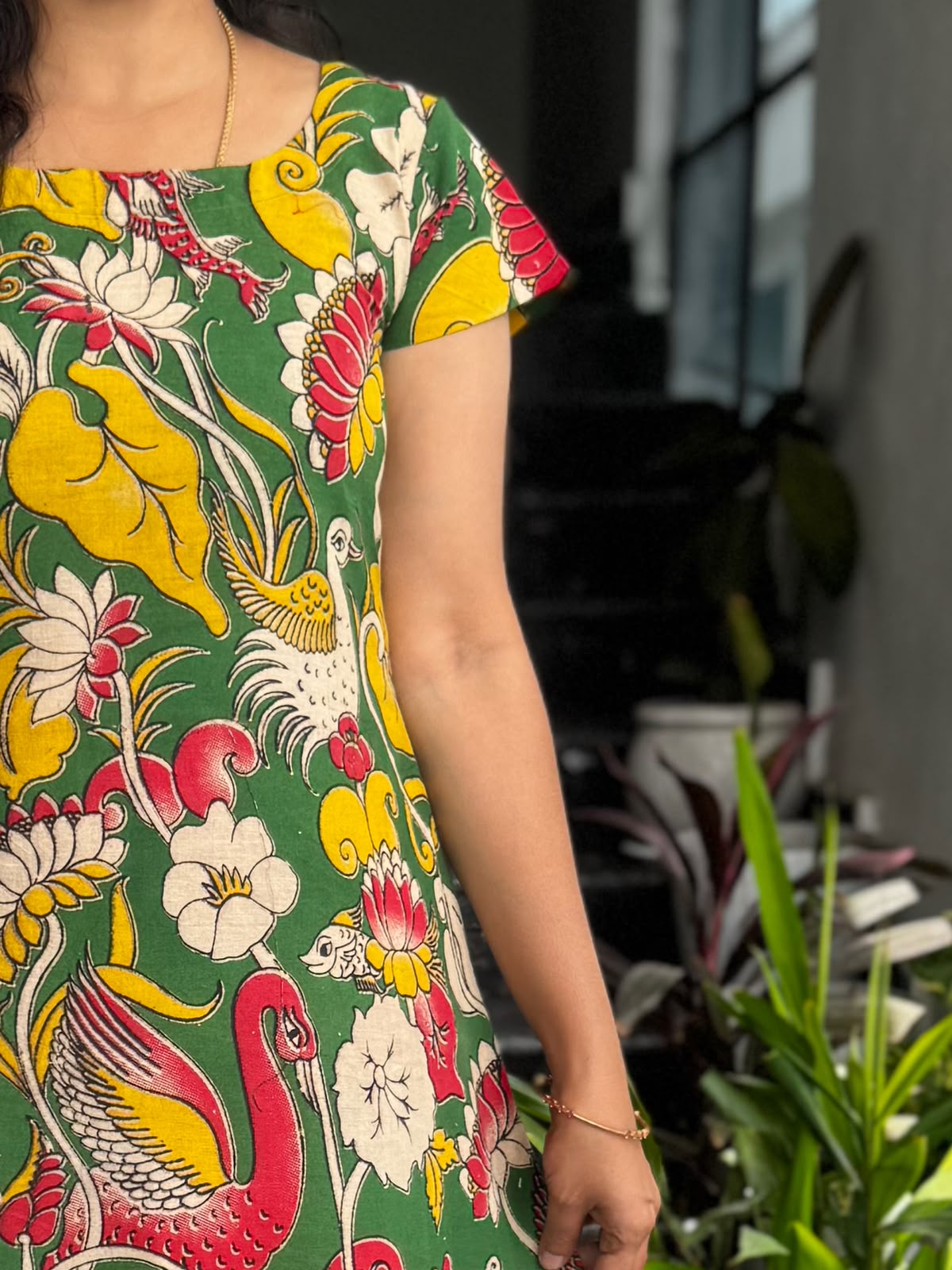Green Kalamkari Frock (Maxi)