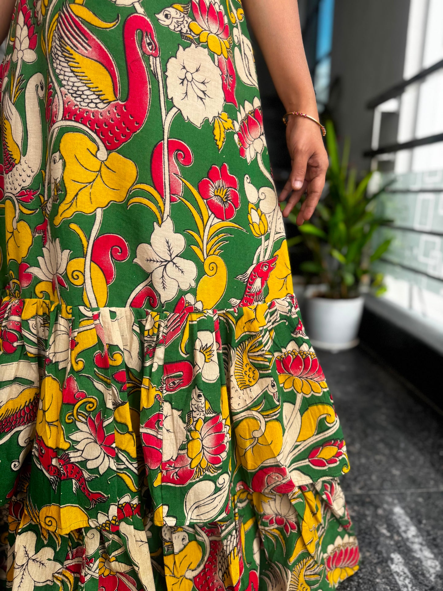 Green Kalamkari Frock (Maxi)