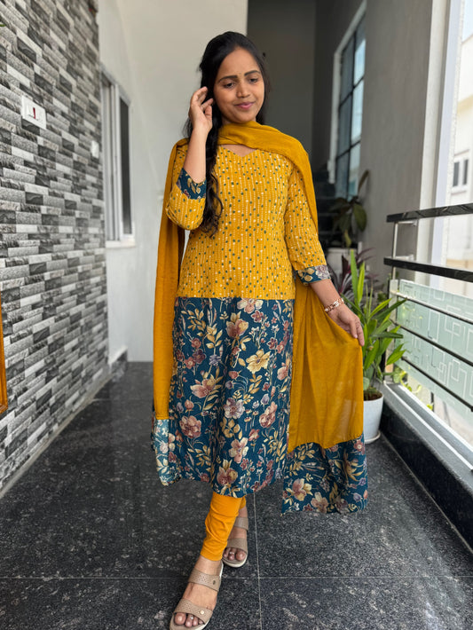 Ajrak & Rayon Printed 2-Piece Kurti Set