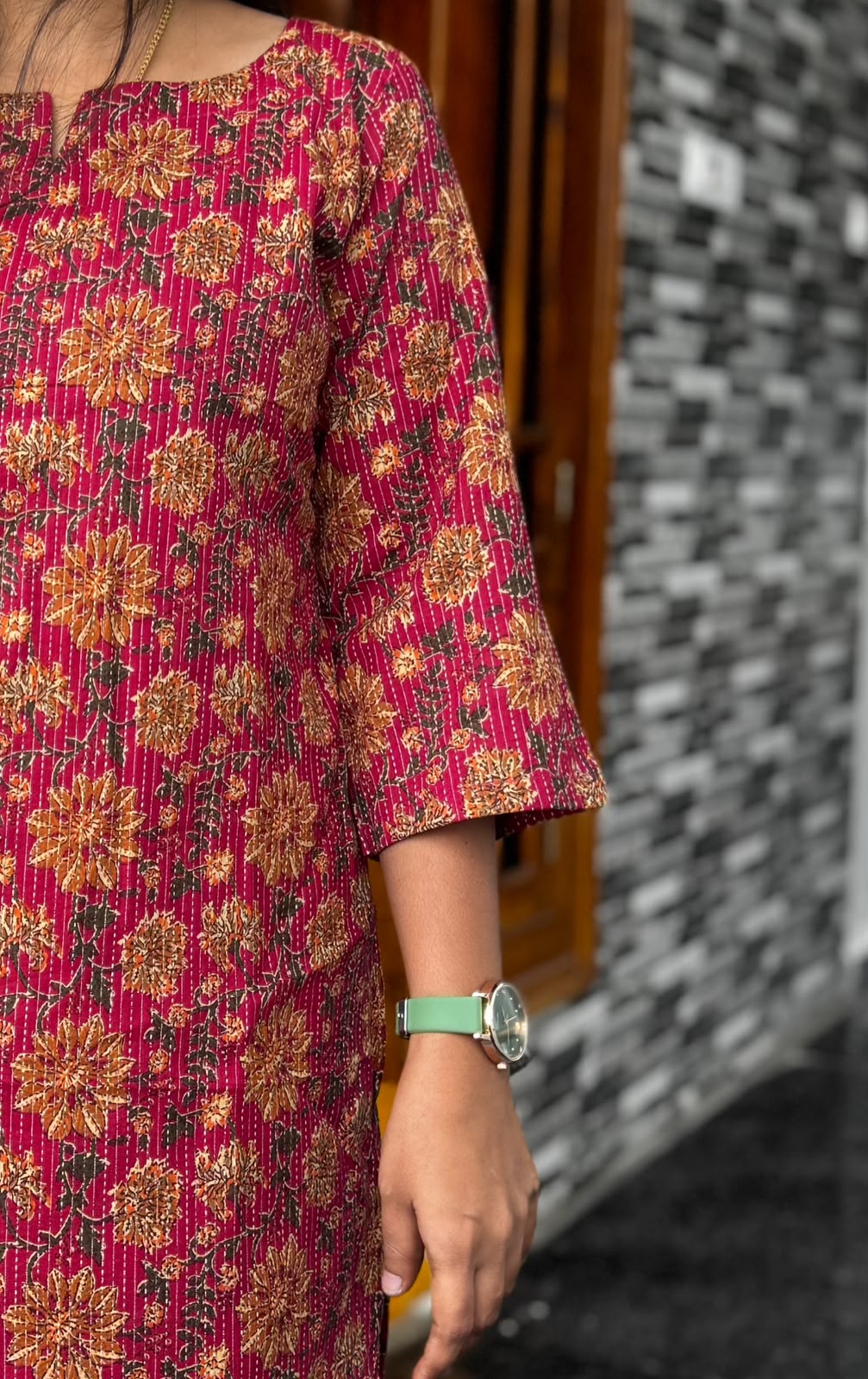 Pink Kantha Work Co-ord Set