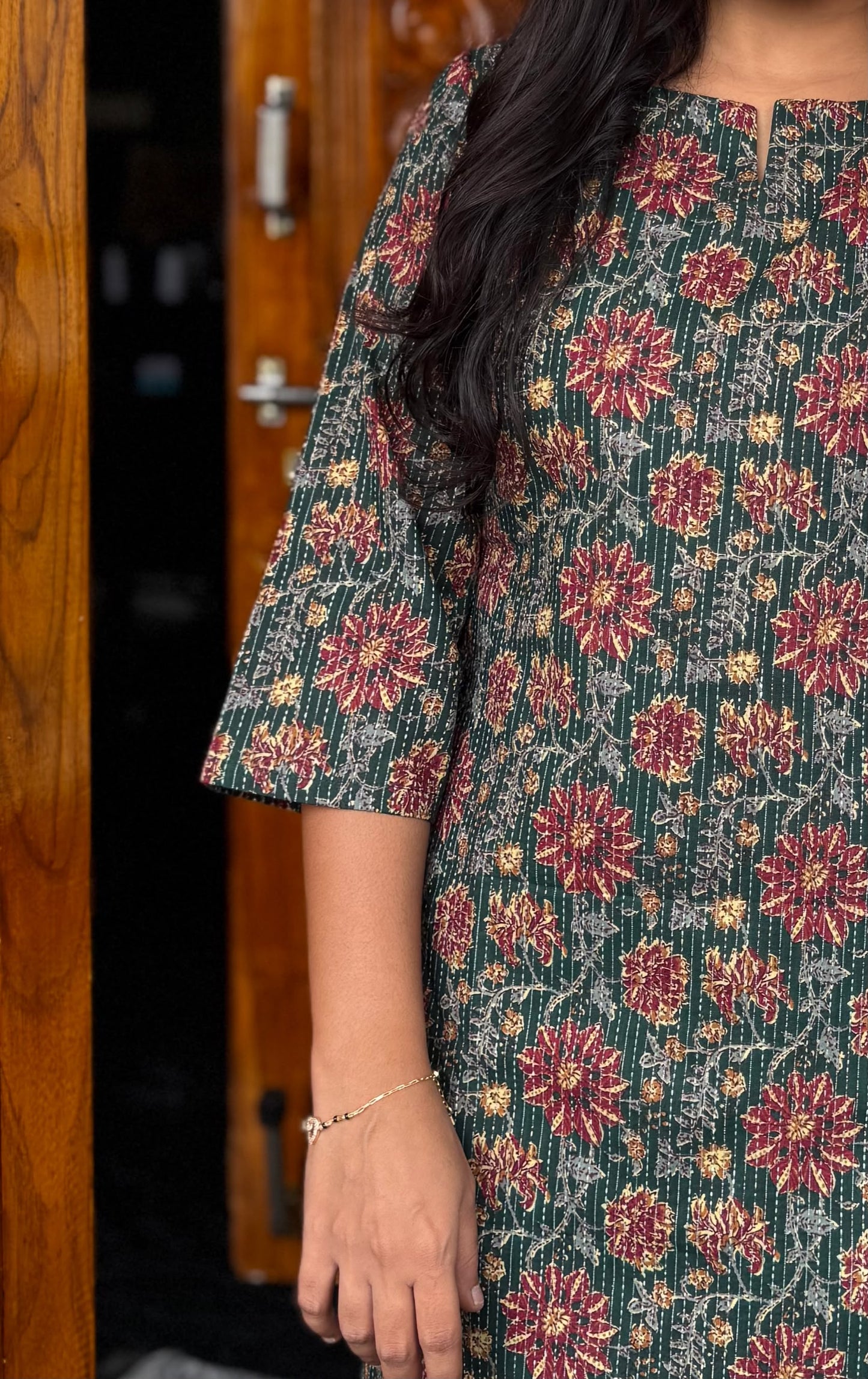 Green Kantha Work Co-ord Set