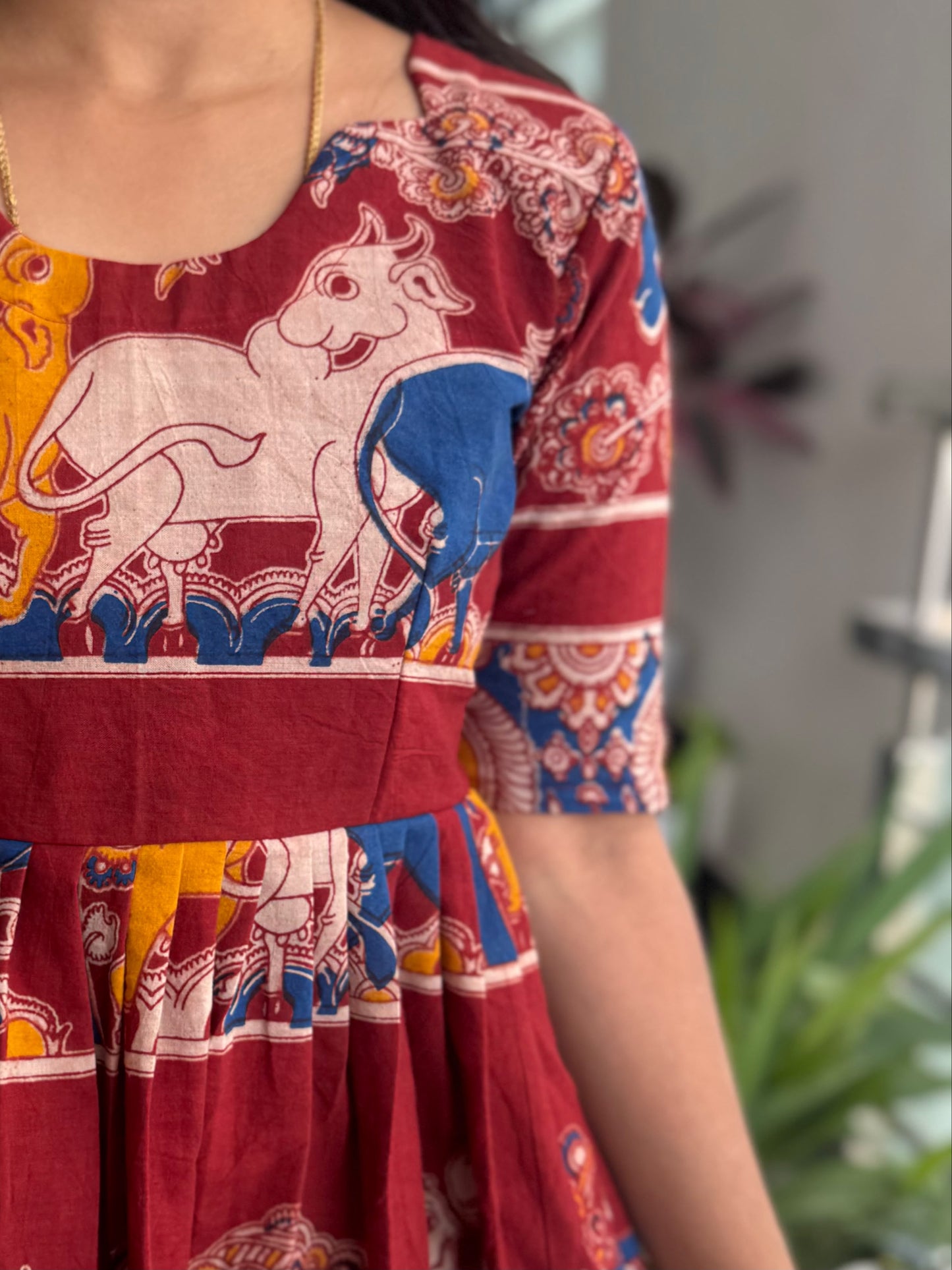 Maroon Kalamkari Frock