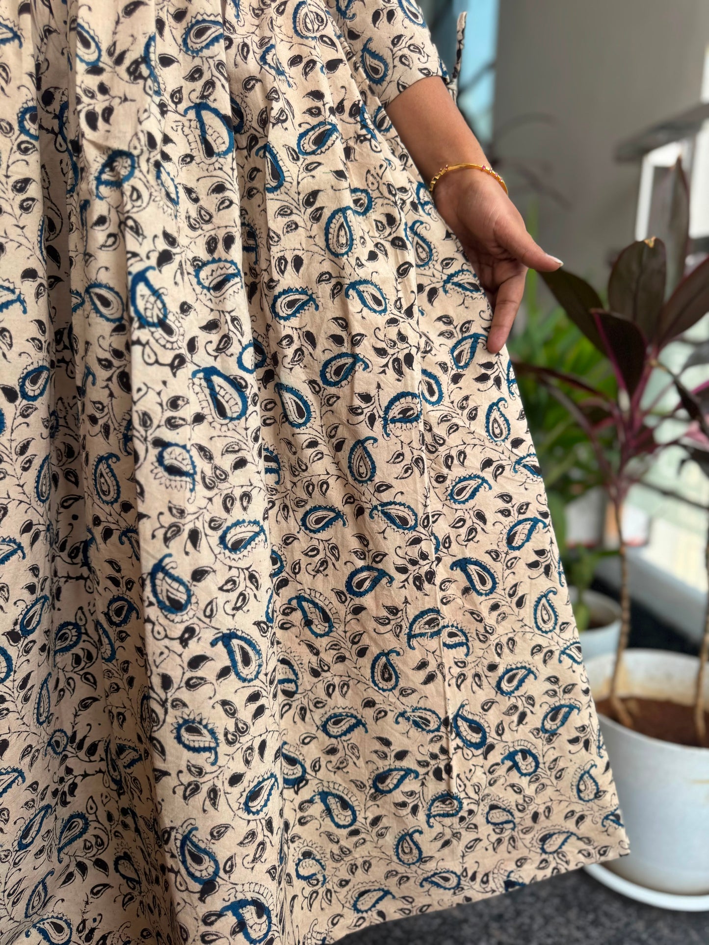Beige/Cream Kalamkari Frock