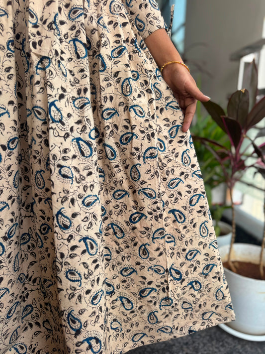 Beige/Cream Kalamkari Frock