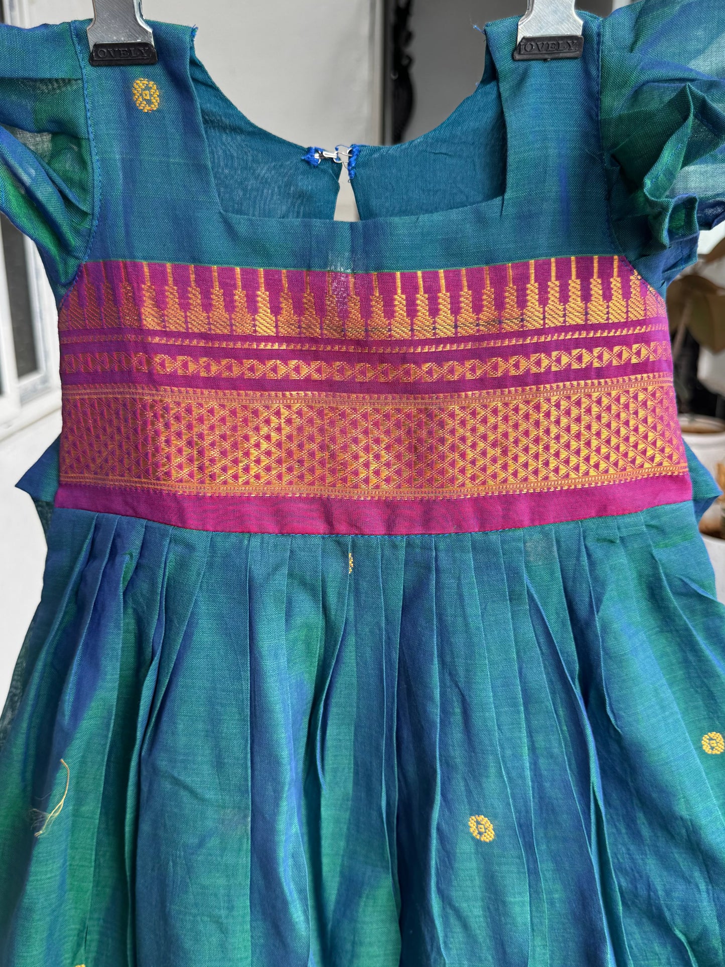 Teal Blue Narayanpet Kids Wear