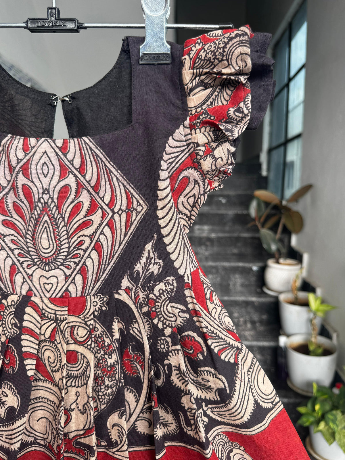 Red & Black Kalamkari Cotton Kids wear