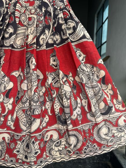 Red & Black Kalamkari Cotton Kids wear