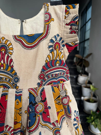 Cream Kalamkari Cotton Kids Wear